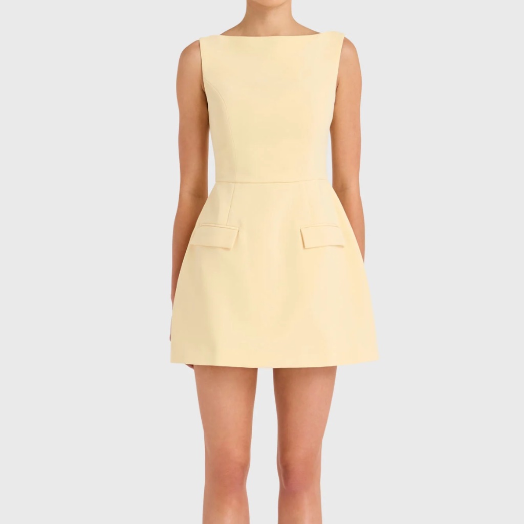 Amanda Uprichard Pale Yellow Mini Dress